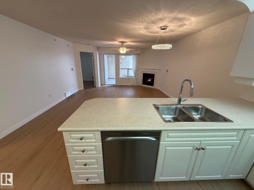 422 6703 172 Street, Edmonton, AB - Indoor Photo Showing Kitchen With Double Sink