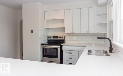 10536 76 Street, Edmonton, AB - Indoor Photo Showing Kitchen With Double Sink