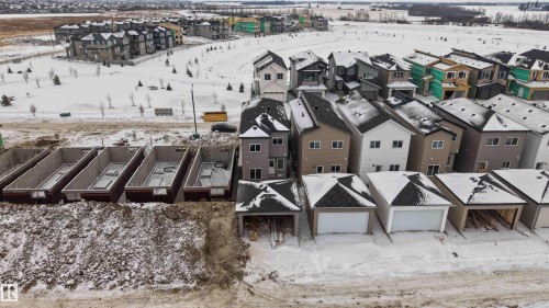 View of snowy aerial view - 430 Crystal Creek Link, Leduc, AB - Outdoor
