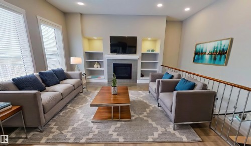 7515 173 Avenue, Edmonton, AB - Indoor Photo Showing Living Room With Fireplace
