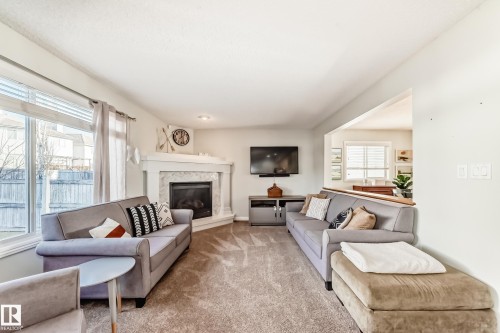 20448 56 Avenue, Edmonton, AB - Indoor Photo Showing Living Room With Fireplace