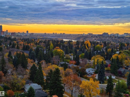 Aerial overview of property's location with skyline - 1513 13910 Stony Plain Road, Edmonton, AB - Outdoor With View