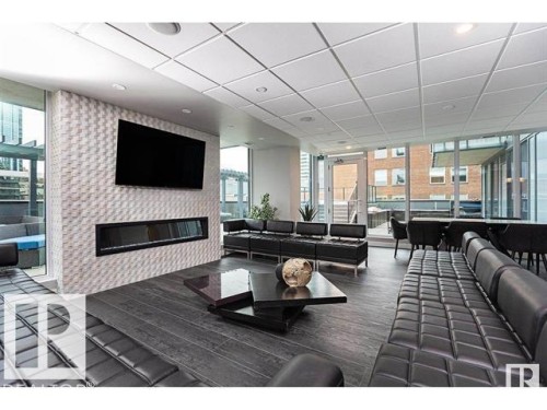 503 10180 103 Street, Edmonton, AB - Indoor Photo Showing Living Room With Fireplace
