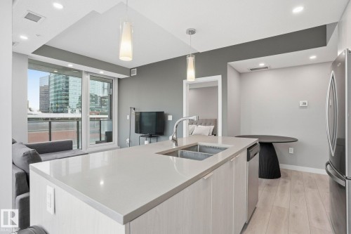 503 10180 103 Street, Edmonton, AB - Indoor Photo Showing Kitchen With Double Sink With Upgraded Kitchen