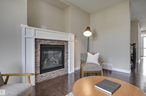 7404 81 Avenue, Edmonton, AB - Indoor Photo Showing Living Room With Fireplace