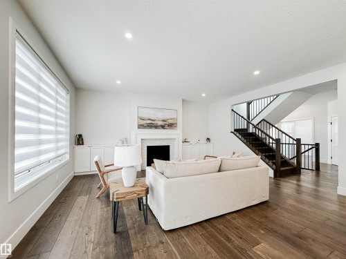 14 Laderoute Place, St. Albert, AB - Indoor Photo Showing Living Room With Fireplace