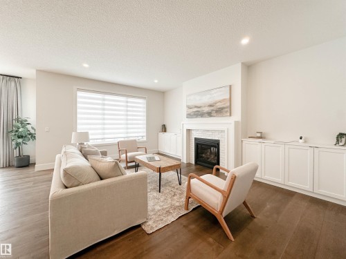 14 Laderoute Place, St. Albert, AB - Indoor Photo Showing Living Room With Fireplace