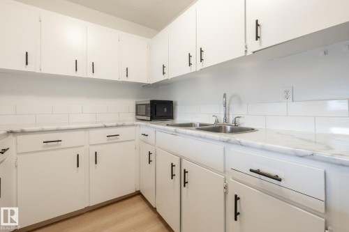 303 10620 104 Street, Edmonton, AB - Indoor Photo Showing Kitchen With Double Sink