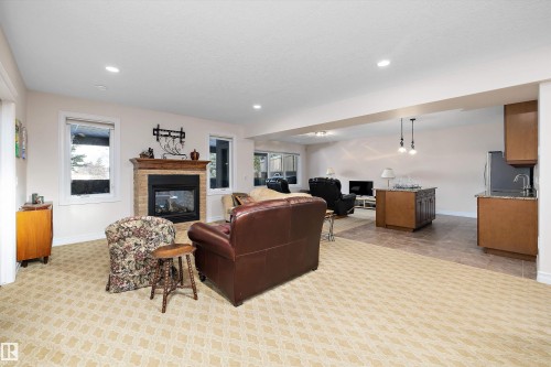 1190 Adamson Drive, Edmonton, AB - Indoor Photo Showing Living Room With Fireplace