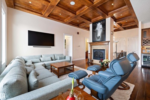 1190 Adamson Drive, Edmonton, AB - Indoor Photo Showing Living Room With Fireplace