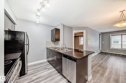 117 5816 Mullen Place, Edmonton, AB - Indoor Photo Showing Kitchen With Double Sink