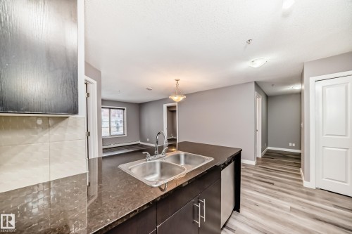 117 5816 Mullen Place, Edmonton, AB - Indoor Photo Showing Kitchen With Double Sink