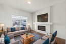 1081 Berg Place, Leduc, AB  - Indoor Photo Showing Living Room With Fireplace 