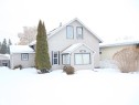 View of front facade with stucco siding - 4511 53 Ave, Barrhead, AB  - Outdoor With Facade 