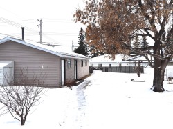 View of yard layered in snow - 