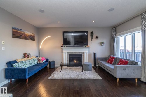 2208 Casey Crescent, Edmonton, AB - Indoor Photo Showing Living Room With Fireplace