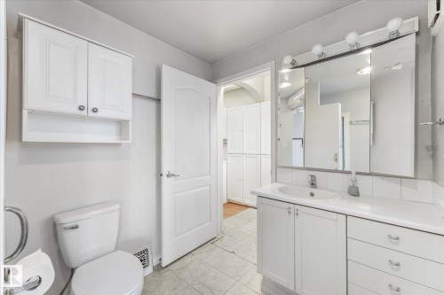 Bathroom with vanity and toilet - 10921 126 Street, Edmonton, AB - Indoor Photo Showing Bathroom