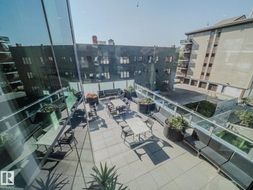 View of patio / terrace with an outdoor hangout area and outdoor dining area - 902 11969 Jasper Avenue, Edmonton, AB - Outdoor With View