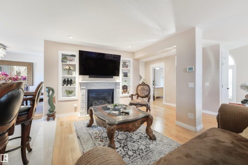 9720 65 Avenue, Edmonton, AB - Indoor Photo Showing Living Room With Fireplace