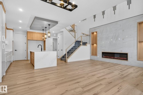 92 Eldridge Point(E), St. Albert, AB - Indoor With Fireplace
