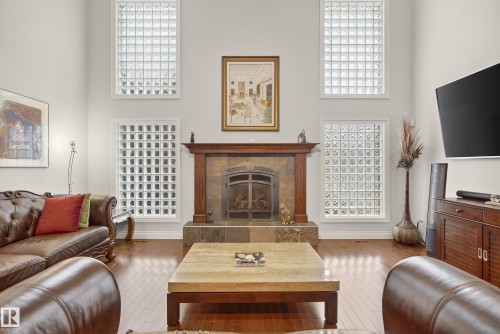 10309 Villa Avenue, Edmonton, AB - Indoor Photo Showing Living Room With Fireplace