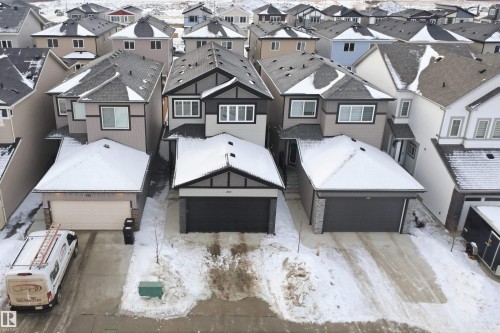 Aerial perspective of suburban area - 452 Roberts Crescent, Leduc, AB - Outdoor With Facade