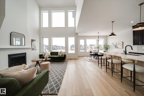 4 Cloutier Close, St. Albert, AB - Indoor Photo Showing Living Room With Fireplace