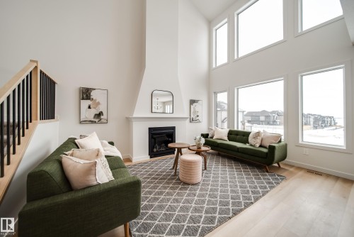 4 Cloutier Close, St. Albert, AB - Indoor Photo Showing Living Room With Fireplace