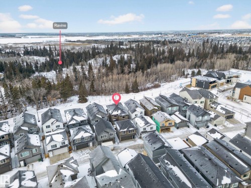 Snowy aerial view featuring a residential view - 6115 Crawford Drive, Edmonton, AB - Outdoor With View