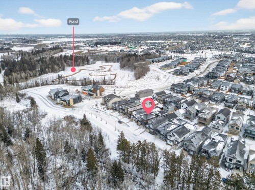 Snowy aerial view with a residential view - 6115 Crawford Drive, Edmonton, AB - Outdoor With View