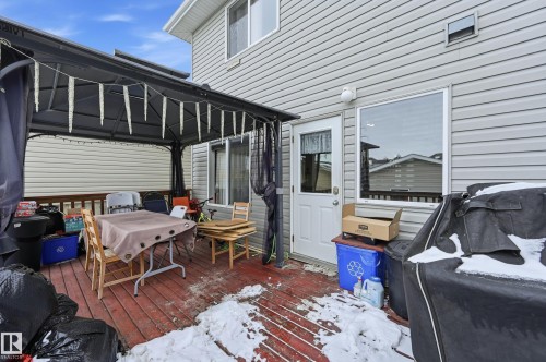 Wooden terrace with outdoor dining space and a gazebo - 3010 32 Avenue Nw, Edmonton, AB - Outdoor With Deck Patio Veranda With Exterior