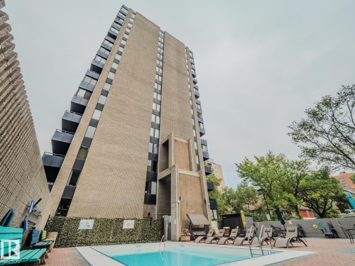 1403 10160 115 Street, Edmonton, AB - Outdoor With In Ground Pool With Facade