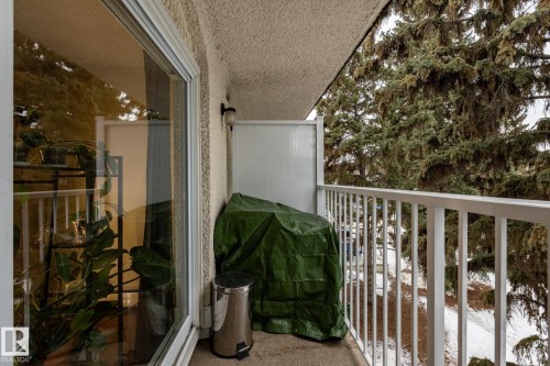 Balcony with grilling area - 307 5730 Riverbend Road, Edmonton, AB - Outdoor With Exterior