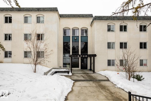 Snow covered property - 307 5730 Riverbend Road, Edmonton, AB - Outdoor