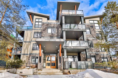 View of apartment building / complex - 203 9908 84 Avenue, Edmonton, AB - Outdoor With Balcony With Facade