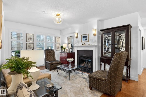 103 9811 96A Street, Edmonton, AB - Indoor Photo Showing Living Room With Fireplace