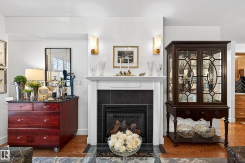 103 9811 96A Street, Edmonton, AB - Indoor Photo Showing Living Room With Fireplace