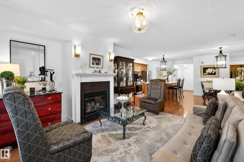 103 9811 96A Street, Edmonton, AB - Indoor Photo Showing Living Room With Fireplace