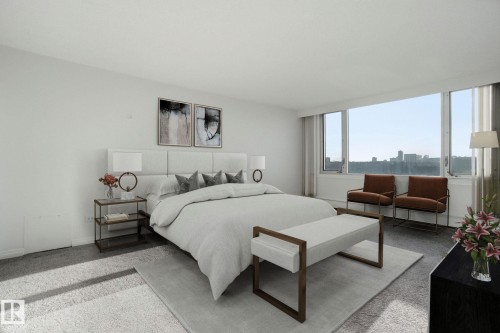 **VIRTUALLY STAGED** - 802 11920 100 Avenue, Edmonton, AB - Indoor Photo Showing Bedroom