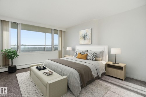 **VIRTUALLY STAGED** - 802 11920 100 Avenue, Edmonton, AB - Indoor Photo Showing Bedroom