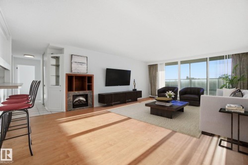 **VIRTUALLY STAGED** - 802 11920 100 Avenue, Edmonton, AB - Indoor Photo Showing Living Room