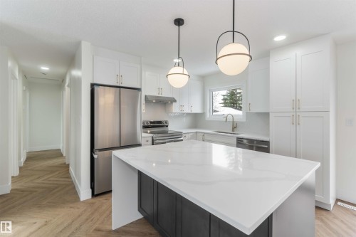 10309 167A Avenue, Edmonton, AB - Indoor Photo Showing Kitchen With Stainless Steel Kitchen With Upgraded Kitchen