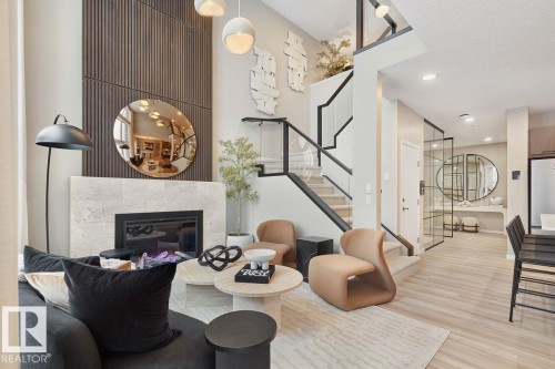 3137 Dixon Landing Landing, Edmonton, AB - Indoor With Fireplace