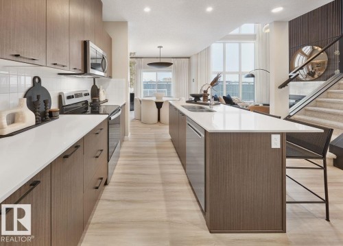 3137 Dixon Landing Landing, Edmonton, AB - Indoor Photo Showing Kitchen With Upgraded Kitchen