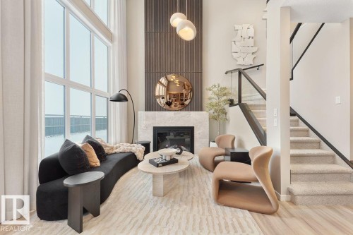 3137 Dixon Landing Landing, Edmonton, AB - Indoor With Fireplace