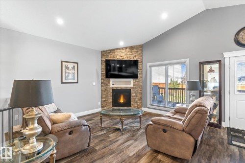 5 Sparrow Close, Fort Saskatchewan, AB - Indoor Photo Showing Living Room With Fireplace