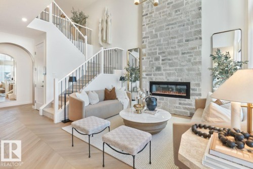 4546 Kinsella Link, Edmonton, AB - Indoor Photo Showing Living Room With Fireplace