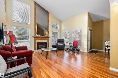 1027 109 Street, Edmonton, AB - Indoor Photo Showing Living Room With Fireplace