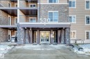 Entrance to property featuring stone siding - 302 530 Watt Boulevard Sw, Edmonton, AB  - Outdoor With Balcony With Facade 