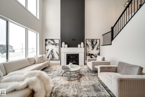 3 Cloutier Close, St. Albert, AB - Indoor Photo Showing Living Room With Fireplace